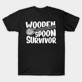 Wooden spoon survivor - white type T-Shirt